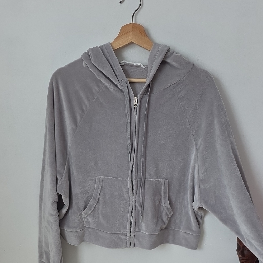 Bluenotes Women's Gray Hooded Bomber Jacket